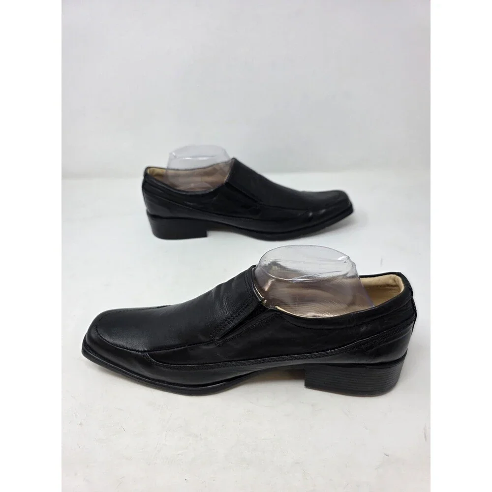 Vero Cuoio Lav. Artigiana Men's Leather Slip-On Shoes Sz 8.5 EU 42 Black